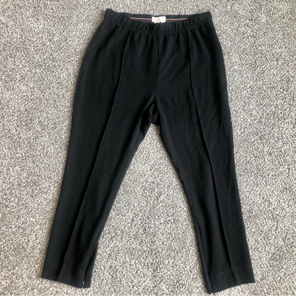 Anthropologie Black Pants with front seam and zipper ankle
